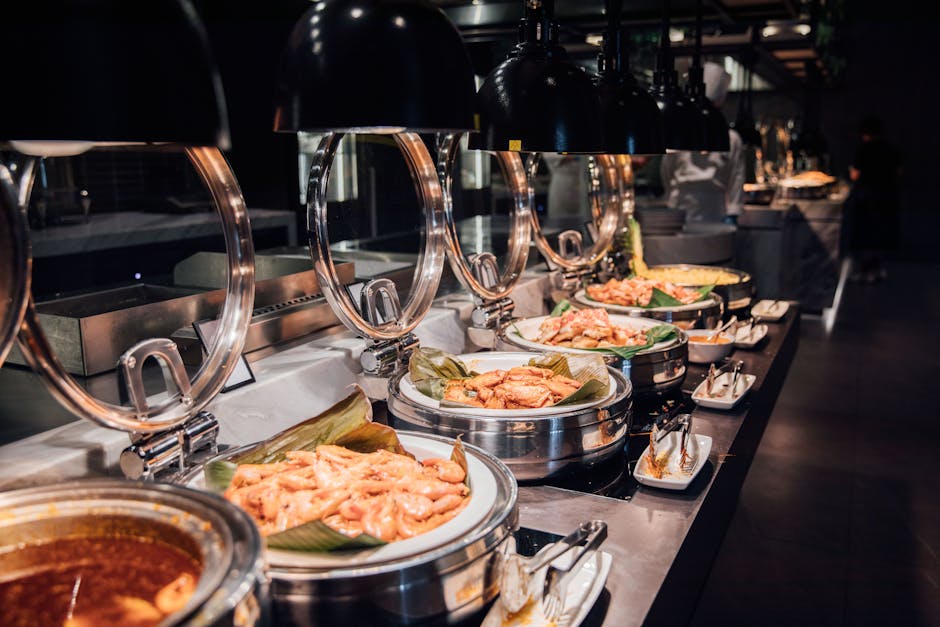 Lavish buffet catering station
